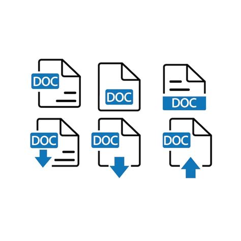 Premium Vector File Format Extensions Icon Set In Line Style Document