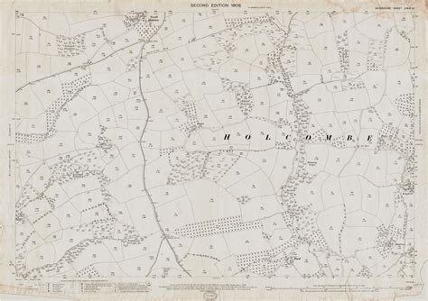 Old Ordnance Survey Map Of Holcombe Burnell West Devon In