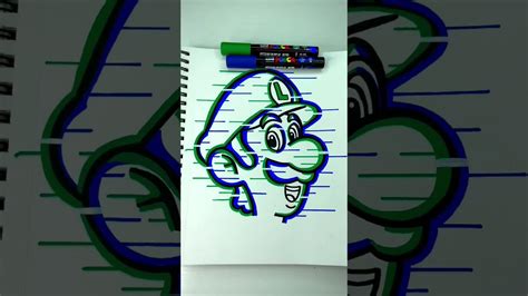 Drawing Luigi With Posca Markers Glitch Effect Shorts