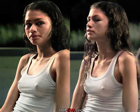 Zendaya Shows Off Her Nippleless Tits Behind The Scenes