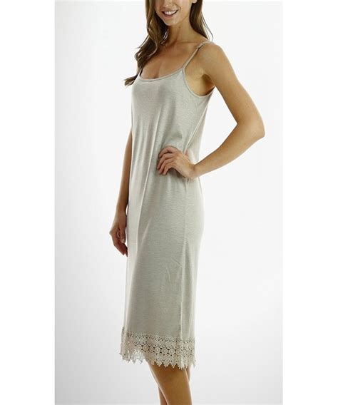 Shop Lev Womens Long Solid Knit Lace Full Slip Dress Extender With