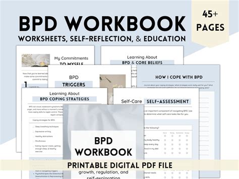 Bpd Workbook Borderline Personality Disorder Worksheets Etsy