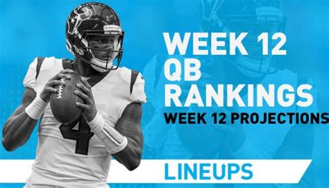 Week 12 Qb Rankings Quarterback Fantasy Stats And Projections