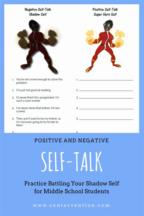 50 Positive Self Talk Worksheet