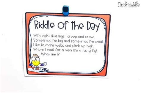 Fun Classroom Riddles For Kindergarten To Teach Text Details And Inferring