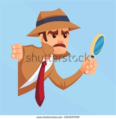 Noir Detective Magnifying Glass Peeking Out Stock Vector Royalty Free