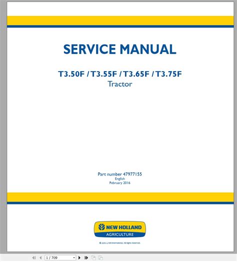 New Holland Tractor T3 50F T3 55F T3 65F T3 75F Service Manual 47977155