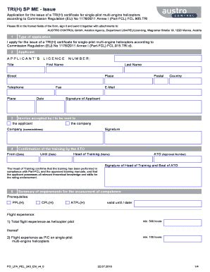 Fillable Online TRI H SP ME Issue Application For The Issue Of A