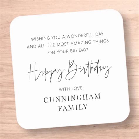 Modern Simple Minimalist Chic Happy Birthday Square Sticker Zazzle