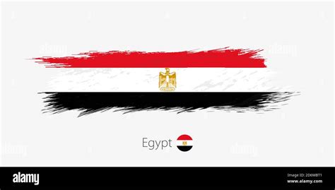 Flag Of Egypt Grunge Abstract Brush Stroke On Gray Background Vector Illustration Stock Vector