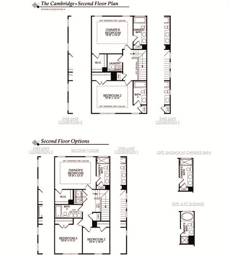 Cambridge Floor Plan Blythe Mill Townhomes Eastwood Homes