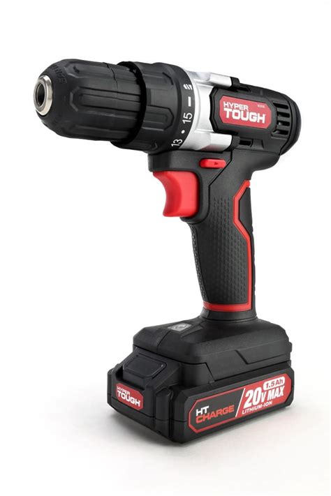 Hyper Tough 20v Max Lithium Ion Cordless Drill 3 8 Inch Chuck