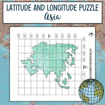 Latitude And Longitude Practice Puzzle Review Activity Asia TPT