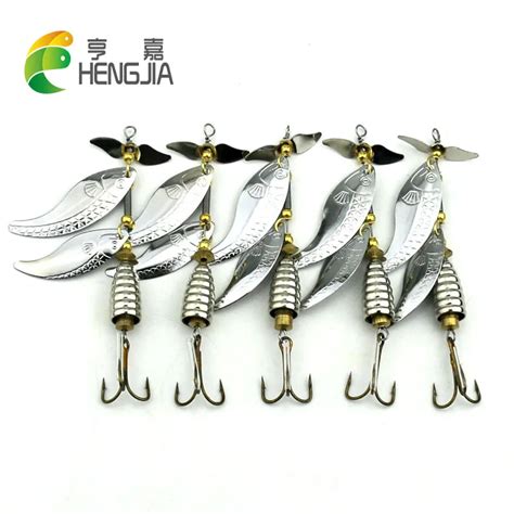 HENGJIA 5pcs 10cm 14 6g Hard Metal Trolling Spinnerbaits Wobbler Pike