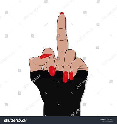 Fuck You Middle Finger Woman Stock Illustration 1511109089 Shutterstock