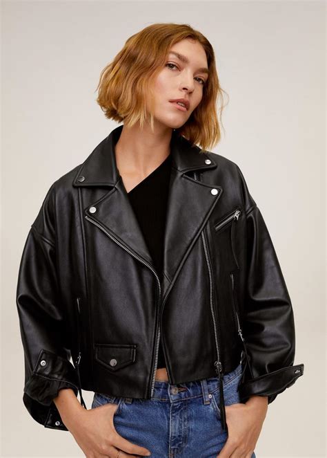 Mango Leather Biker Jacket Outerwear Trends Womens Biker Jacket