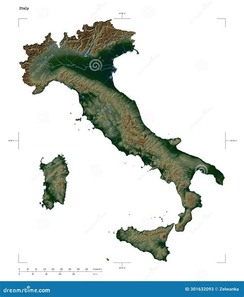 Italy Shape on White. Physical Stock Illustration - Illustration of