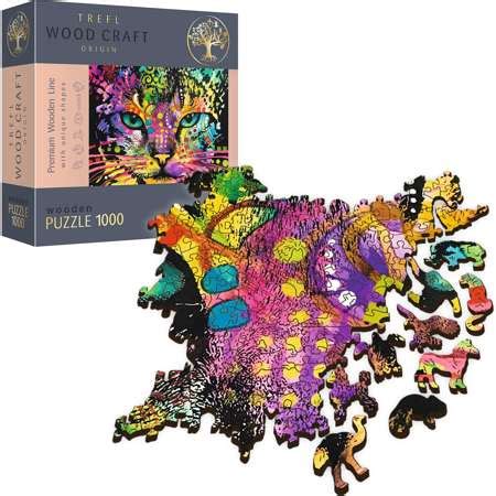 Trefl Puzzle drewniane Kolorowy kot 1000 elementów Humbi pl