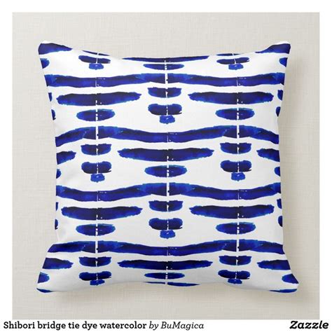 Shibori Bridge Tie Dye Watercolor Throw Pillow Watercolor Fabric