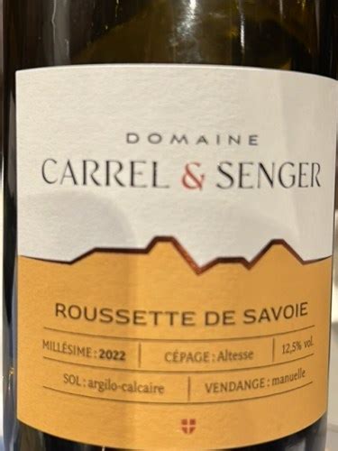 Domaine Carrel Senger Roussette De Savoie Vivino US