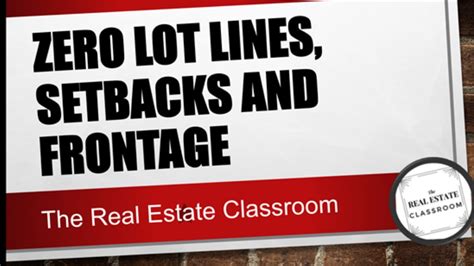 Setback Frontage And Zero Lot Lines Real Estate Exam Prep Youtube