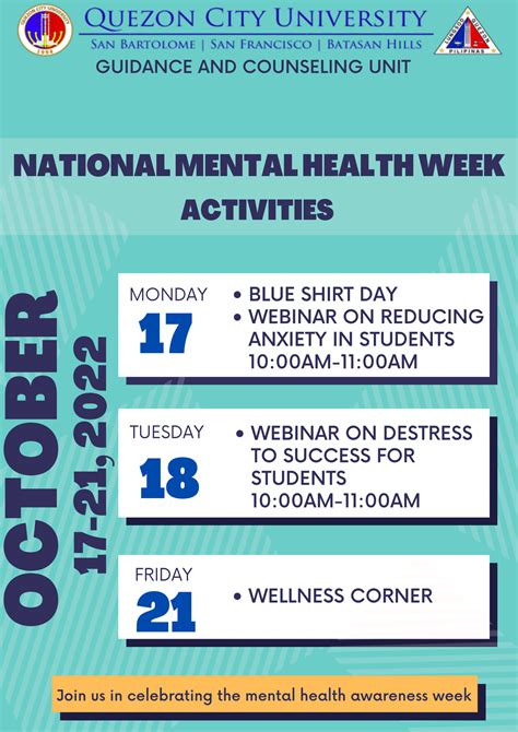 National Mental Health Week Activities Quezon City University