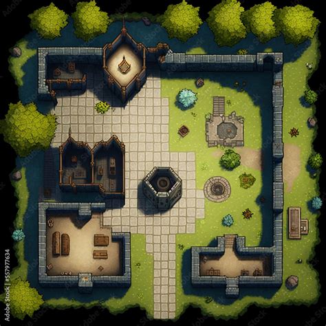 Rpg Fantasy Top Down City Battle Map Village Themed Video Games