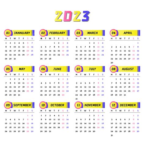 2023 Calendar Vector 2023 Calendar Png And Vector With Transparent