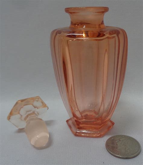 Lot Vintage Art Deco C 1920 Tiffin Pink Depression Glass Perfume Bottle