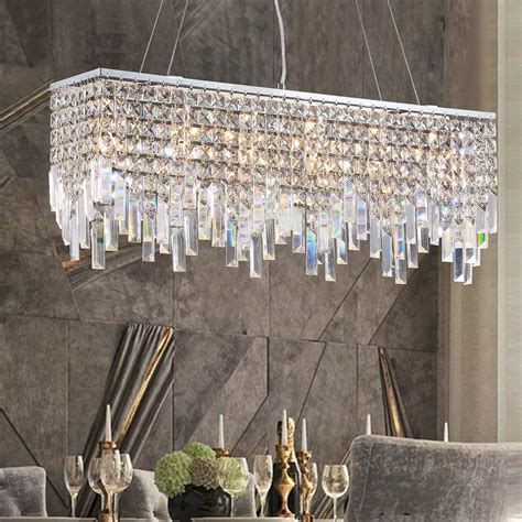 Buy Moooni Lights Modern Rectangle Crystal Chandeliers Linear