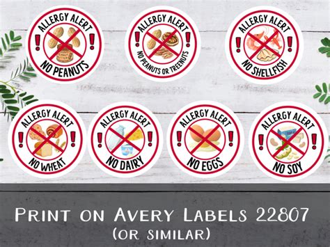 FREE PRINTABLE Allergy Alert Stickers Kindred Willow