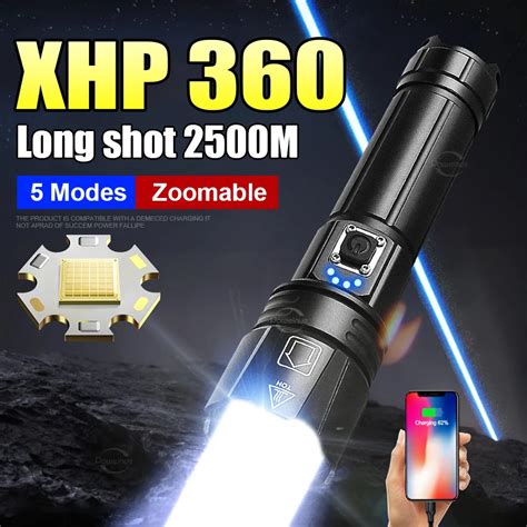 Rechargeable Flashlights Xhp Core Super Powerful Led Torch Light