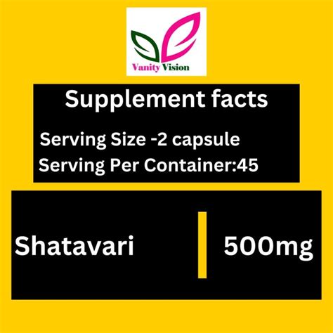 Vanity Vision Shatavari Herbal Capsules Packaging Type Bottle At USD