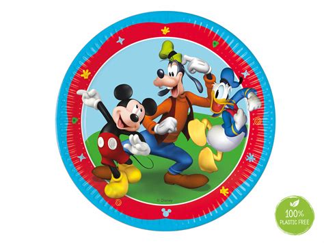 Talerzyki Urodzinowe Myszka Mickey 23 Cm 8 Szt NACZYNIA I