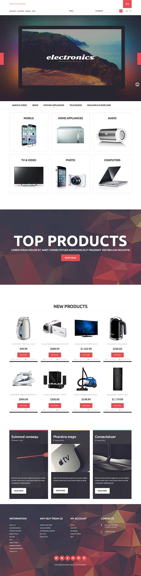 Magento themes 100% responsive free and premium