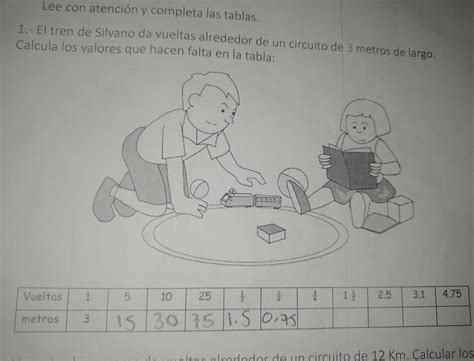 Ayudaaaaaael Tren De Silvano Da Vueltas Alrededor De Un Circuito De 3 Metros De Largo Calcula