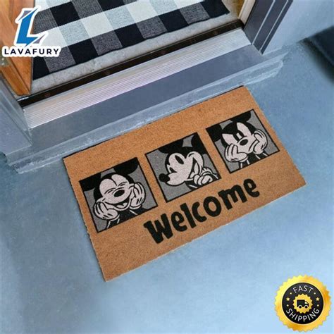 Mickey Head Welcome Disney Door Mat Lavafury