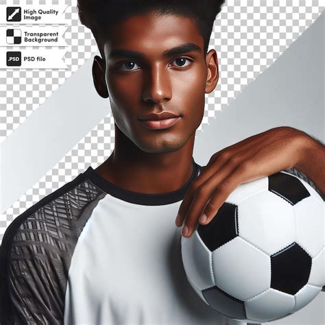 Premium Psd A Man With A Soccer Ball In His Hand