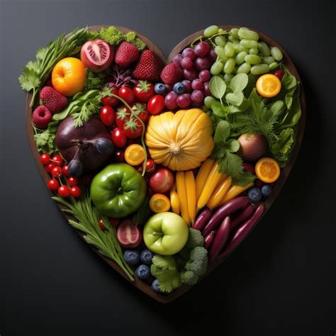 Premium AI Image A Healthy Human Heart Made Of Fruits And Vegetable