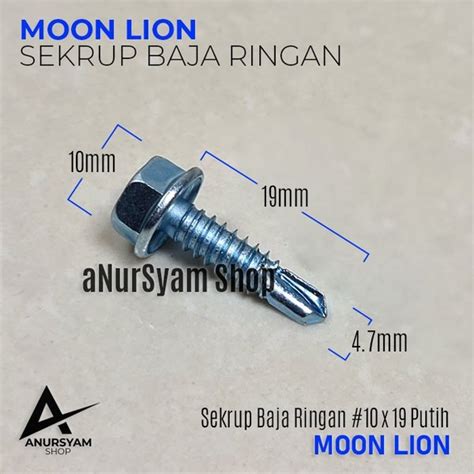 Jual Sekrup Baja Ringan X Putih Moon Lion Baut Roofing Moon