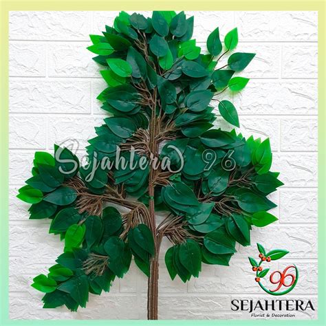 Jual Daun Beringin Latex Cabang 3 Artificial Lusin Dekorasi Shopee