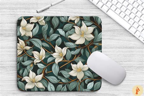 Jasmine Floral Gothic Pattern Mouse Pad Graphic By Foxmia · Creative Fabrica