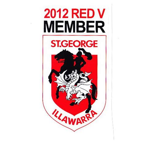 2012 St George Illawarra Dragons Nrl Member Sticker Victory Badges