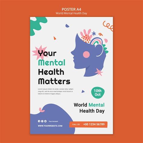 Free Psd World Mental Health Day Poster Template