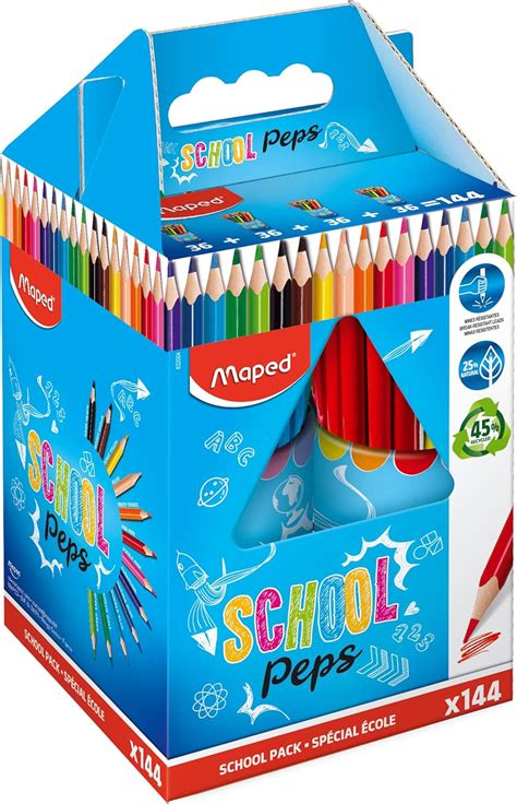 Maped Lápices de Grafito Colección School Peps Bote con 144