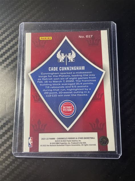 Panini Chronicles Crusade Cade Cunningham Rc For Sale