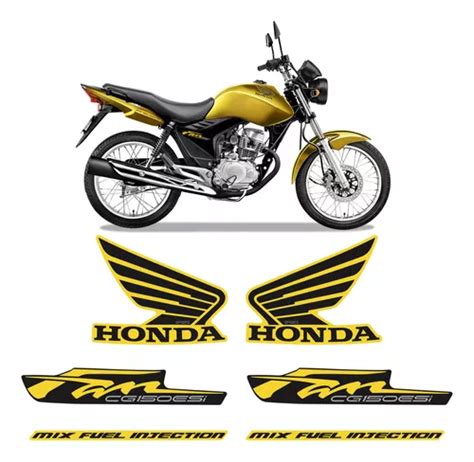 Kit Adesivos Honda Cg Fan 150 Esi 2012 2013 Moto Amarela MercadoLivre