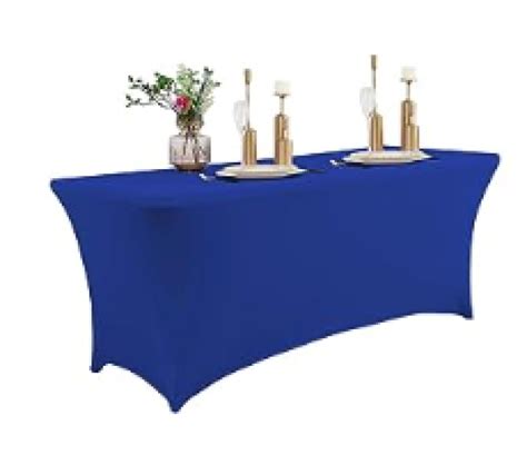 6 Rectangle Royal Blue Spandex Table Linen Wesley Chapel Bounce