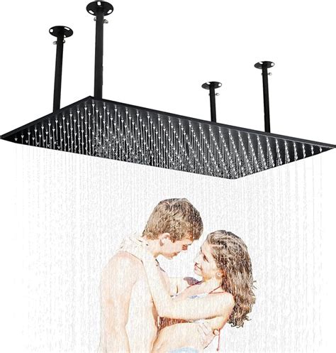 HOMEDEC Luxury Large Ceiling Rectangle Rainfall Shower Head 16x32inch