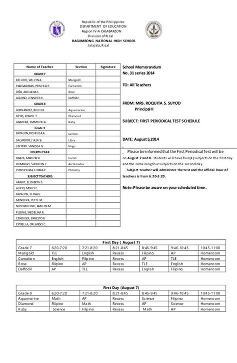 1st Periodical Test Test2014